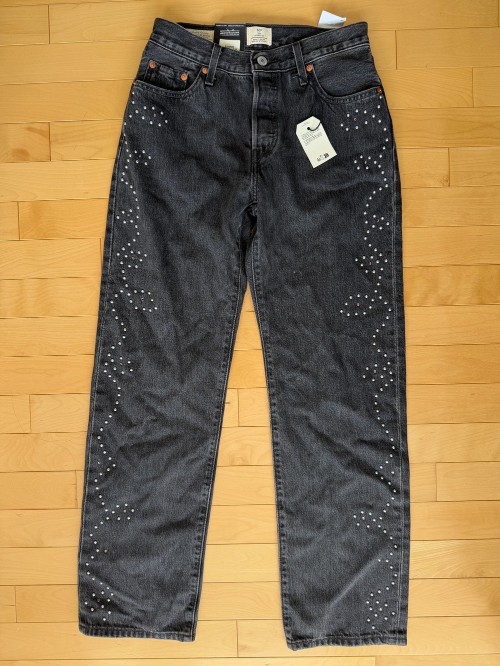Levi’s 501® '90s Straight Leg Jeans Bejeweled Black NWT size 25